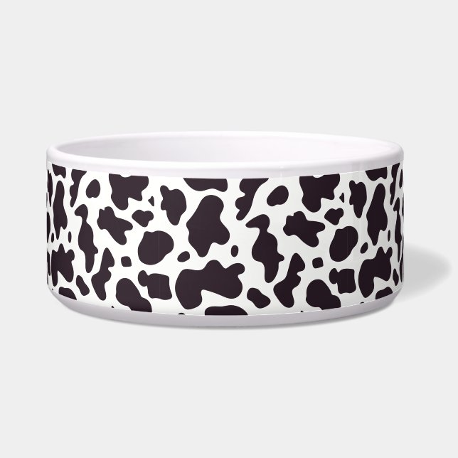 Écuelle Motif de vache noir et blanc Imprimer (Devant)