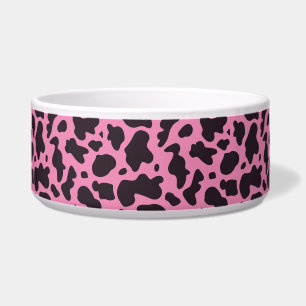 Écuelle Motif de vache noir et rose Imprimer