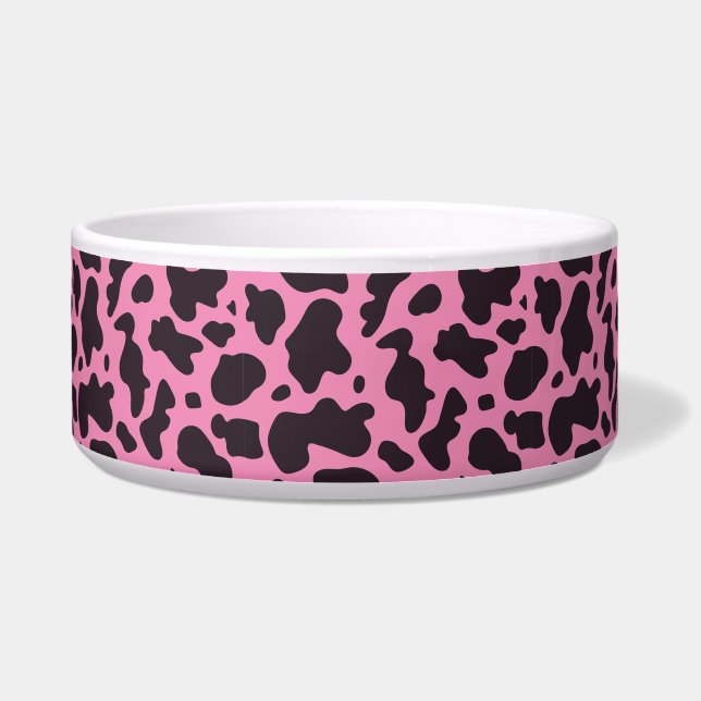 Écuelle Motif de vache noir et rose Imprimer (Devant)