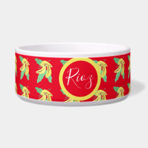 Motif de verdure de banane rouge