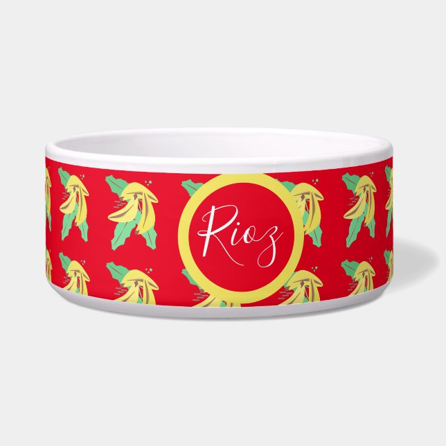 Écuelle Motif de verdure de banane rouge  (Devant)