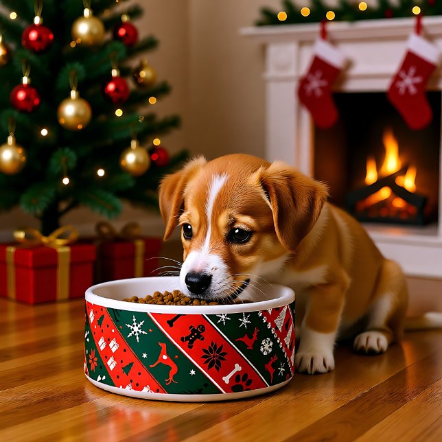 Écuelle Motif diagonal ❤️ Xmas 💚 (Stunning 💚❤️Xmas diagonal pattern Bowl)