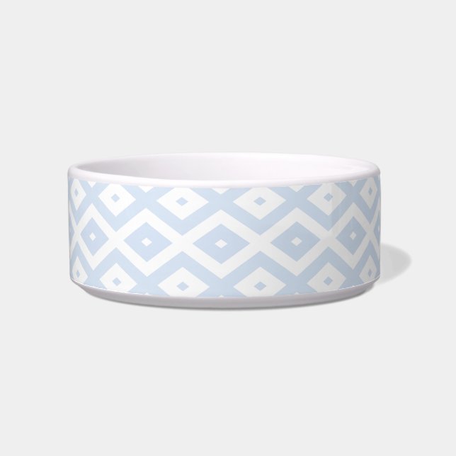 Écuelle Motif diamant bleu pâle et blanc (Devant)