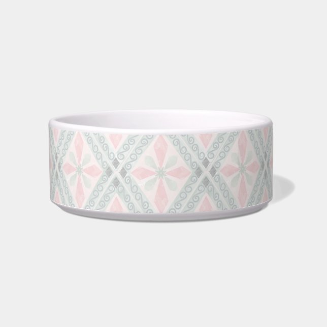 Écuelle Motif diamant pastel vert et rose (Devant)