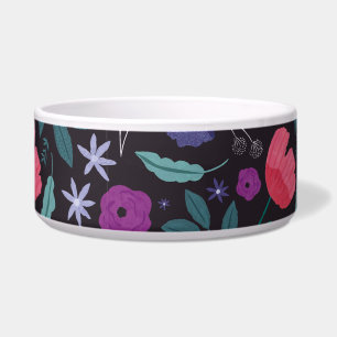 Écuelle Motif d'illustrations florales rose et violet