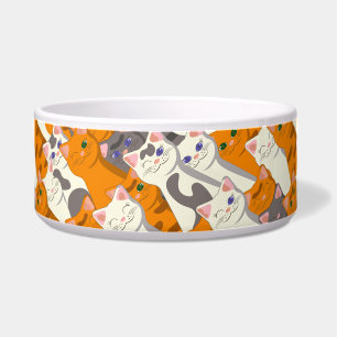 Écuelle Motif en diagonale du chat noir blanc gingembre