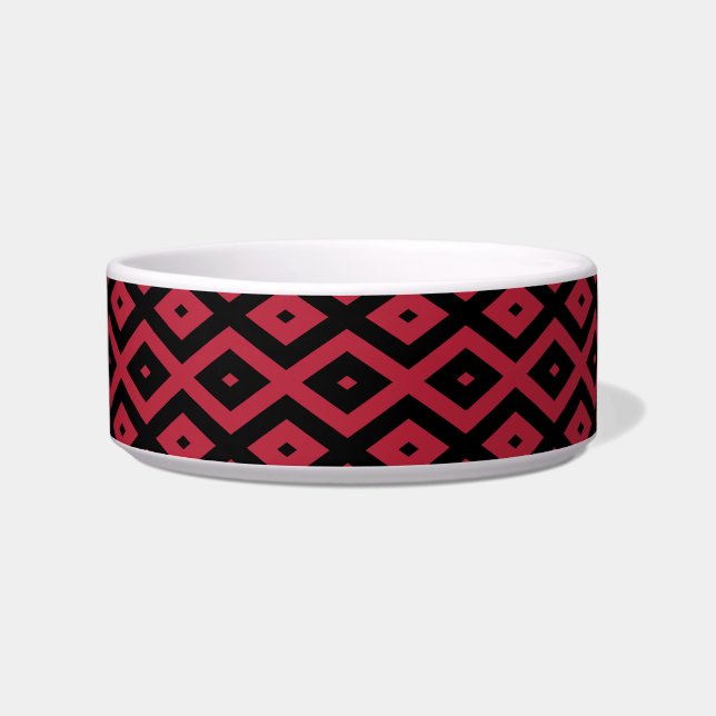 Écuelle Motif en diamant rouge et noir (Devant)