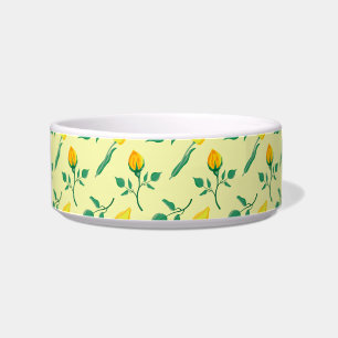 Écuelle Motif floral avec rose jaune et fleurs de tulipe