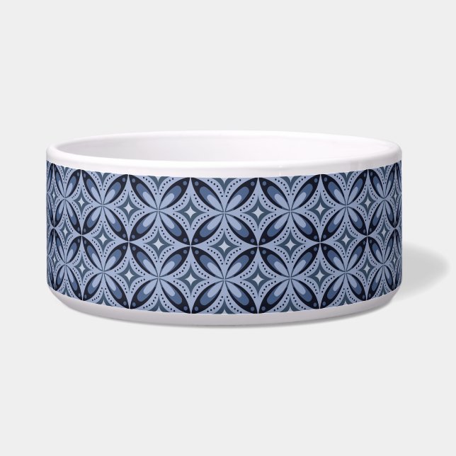 Écuelle Motif géométrique bleu de style rétro (Devant)