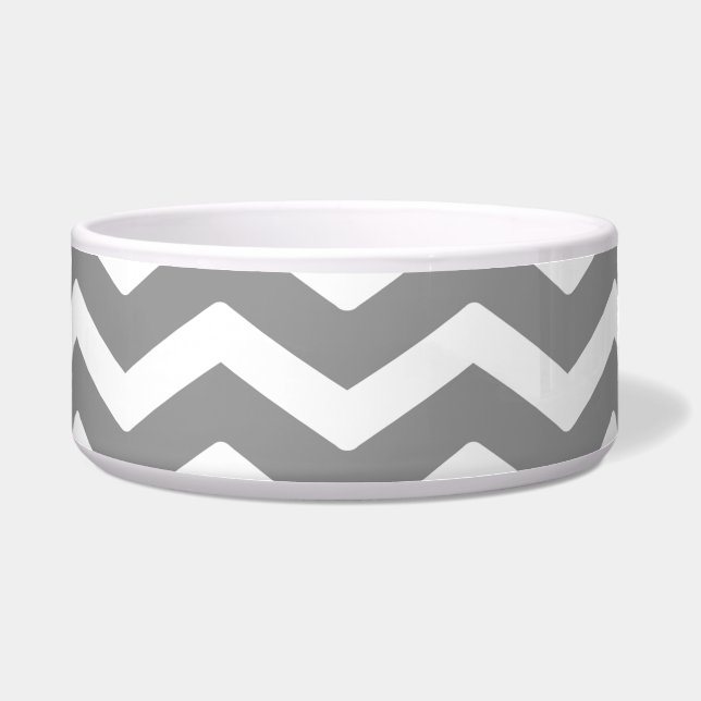 Écuelle Motif gris de Chevron de blanc gris (Devant)