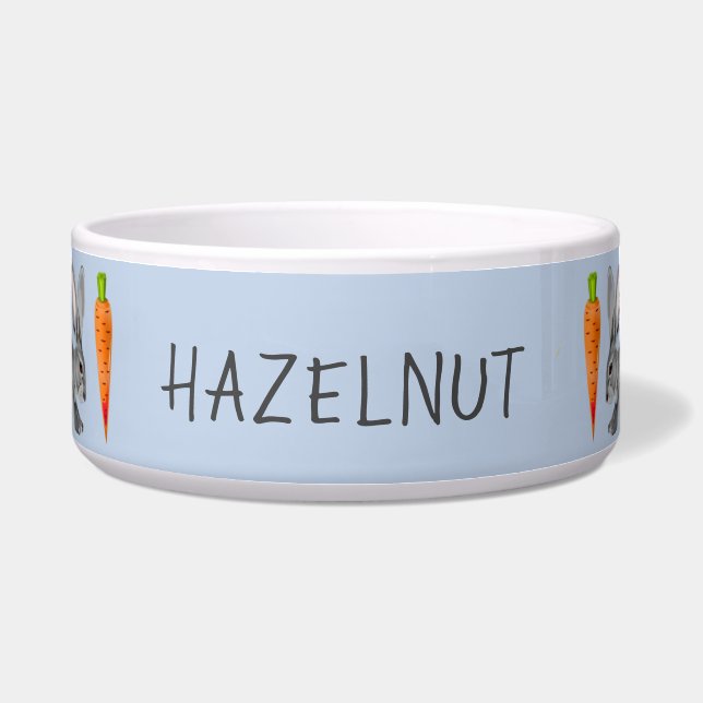 Écuelle Motif lapin bleu personnalisé Minimal (Devant)