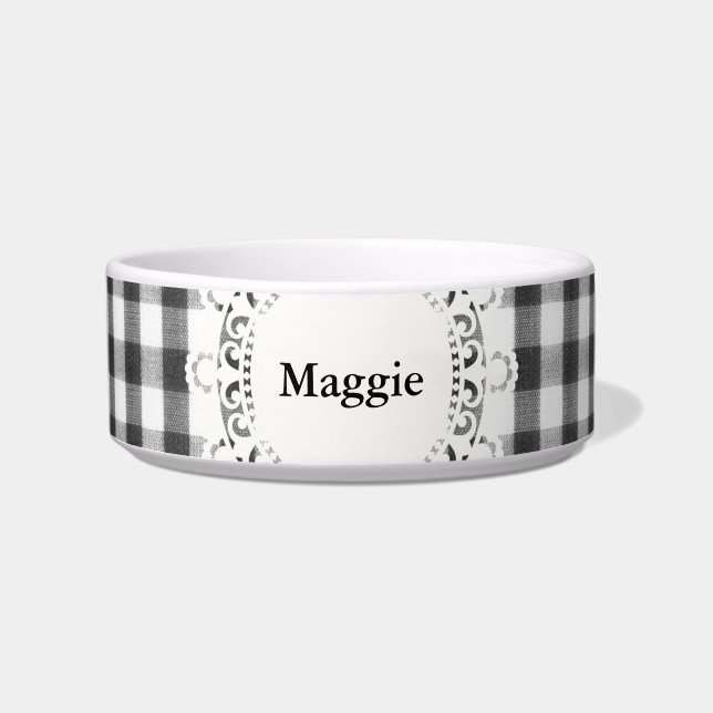 Écuelle Motif noir et blanc de guingan (Devant)
