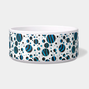 Écuelle Motif noir et bleu de zèbre de point de polka
