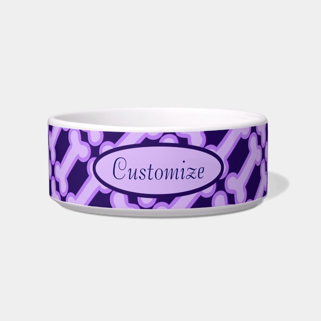 Écuelle Motif personnalisé des os violets (Devant)