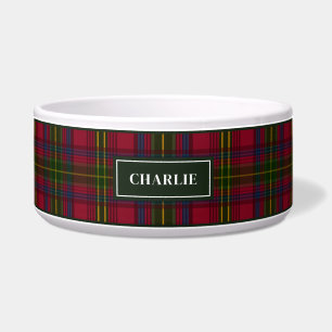 Écuelle Motif Plaid Rouge, Vert Et Bleu Avec Nom