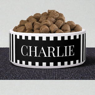 Écuelle Motif rayures noires modernes pour chien personnal