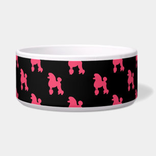 Écuelle Motif Retro Poodle - rose et noir