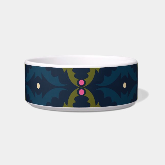 Écuelle Motif Rétro Vintage Deep Blue (Devant)