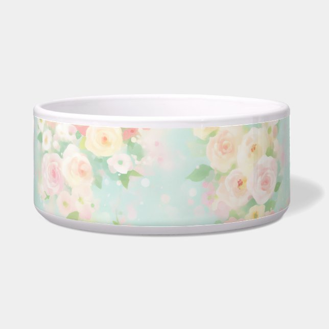 Écuelle Motif Rose Pastel souple sur Aqua Arrière - plan (Devant)