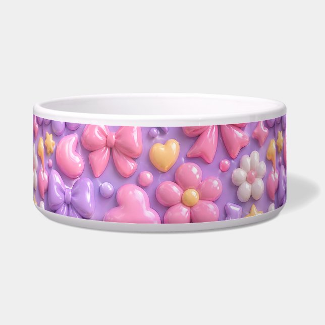 Écuelle Motif sans couture de rubans et de cœurs pastel Ka (Devant)