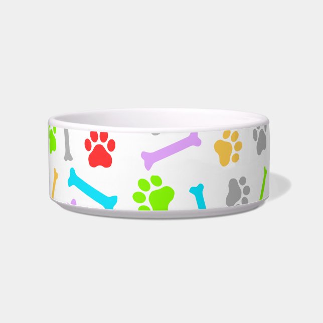 Écuelle Motif sans couture d'empreintes de pattes de chien (Devant)