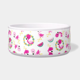 Écuelle Motif tropical, Flamants roses, pastèques, Fleurs