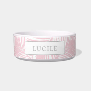 Écuelle Motif Tropical moderne rose pâle Nom de l'animal