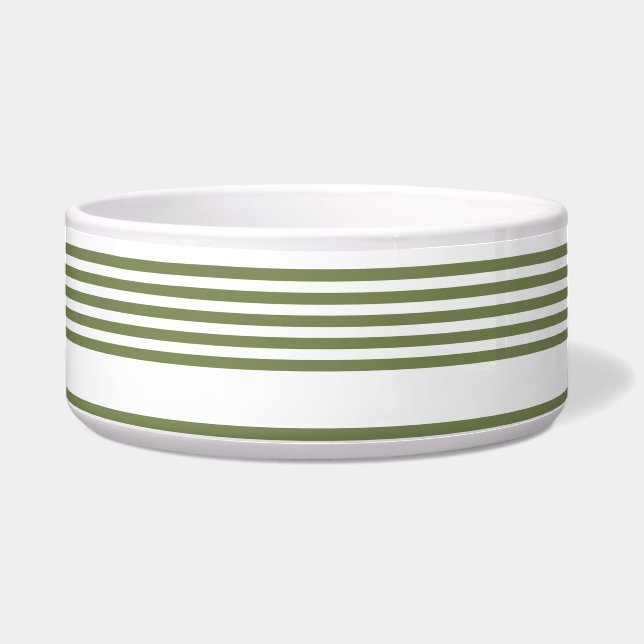 Écuelle Motif vert olive et blanc cinq bandes (Devant)