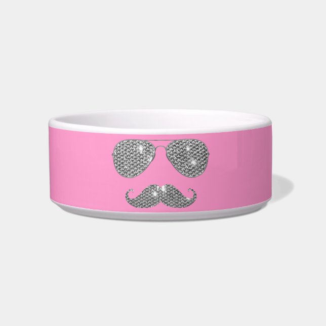Écuelle Moustache drôle de diamant avec des verres (Devant)