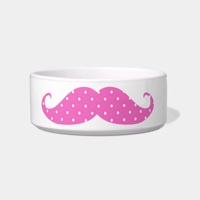 Écuelle Moustache Girly de pois de roses indien drôles (Devant)