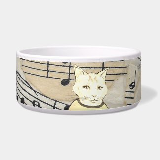 Écuelle Musical Cat Ceramic Pet Bowl