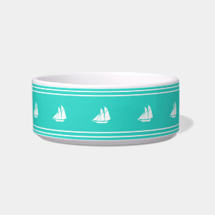 Écuelle Nautique Turquoise et White Sailboats