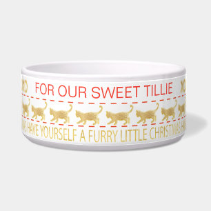 Écuelle Noël CAT Pet Bowl "GOLD/UGLY SWEATER"