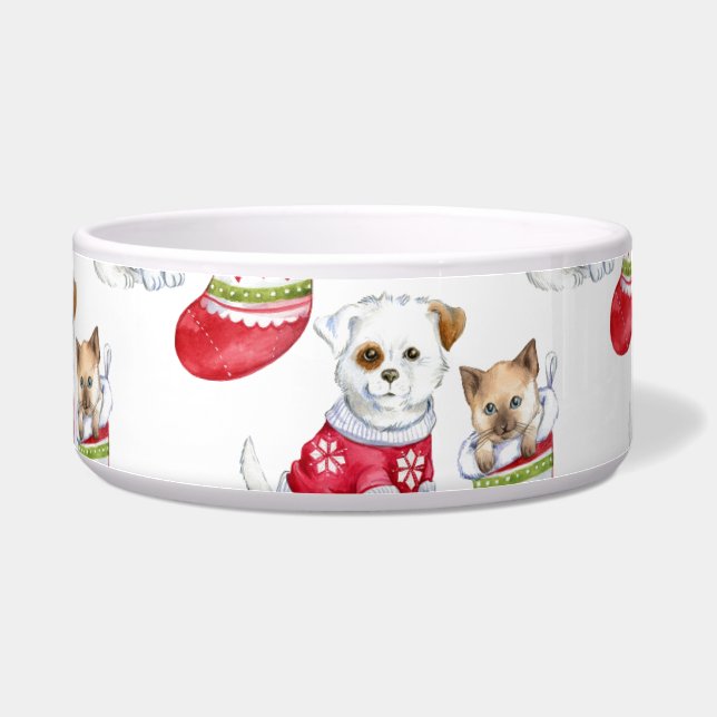 Écuelle Noel Chien & Chat Stockings (Gauche)