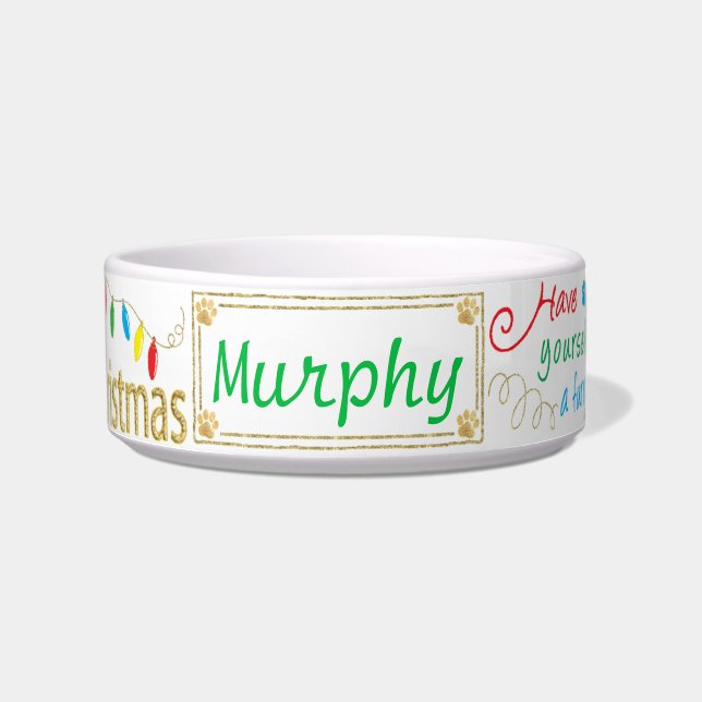 Écuelle Noel Chien de Noël Pet Bowl Furl Little Xmas/Med (Devant)