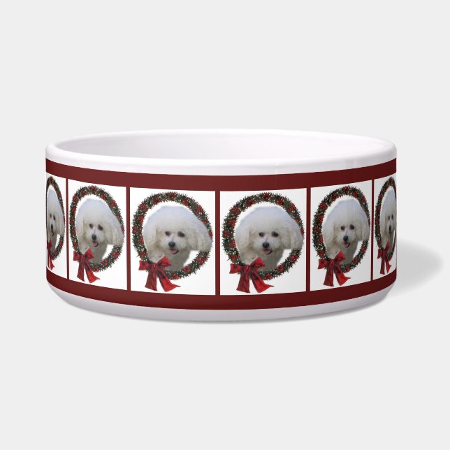 Écuelle Noël de la mignonne Bichon (Devant)