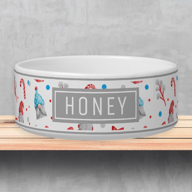 Écuelle Noël Gnome Motif Nom Modèle Pet Bowl (Créateur téléchargé)