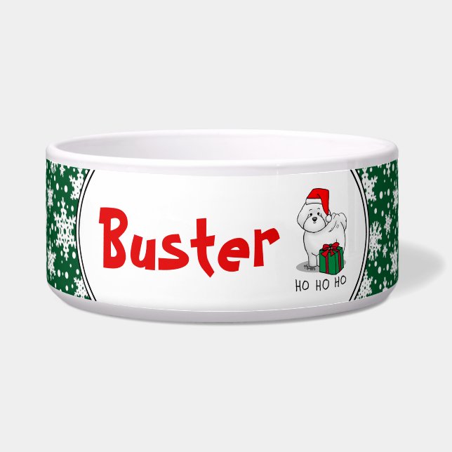 Écuelle Noël Père Noël Bichon Frise Chien mignonne (Devant)