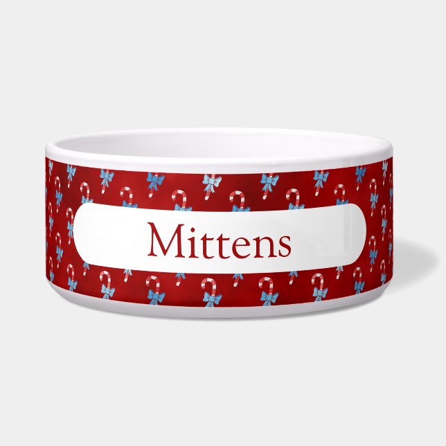 Écuelle Noël Rouge Ruban Bleu Bonbon de Noël Vacances (Devant)