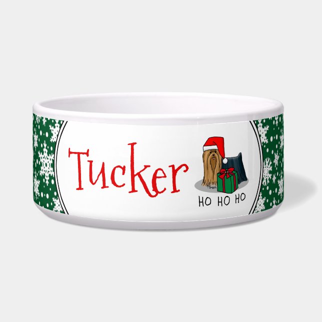 Écuelle Noël Santa Hat Yorkshire Terrier Yorkie Cute (Devant)