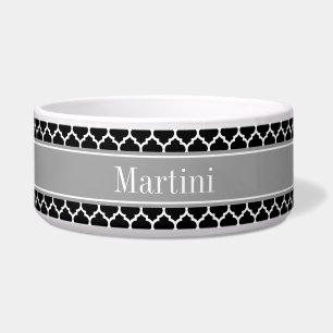 Écuelle Noir Blanc Marocain #5 Gris Foncé Nom Monogramme