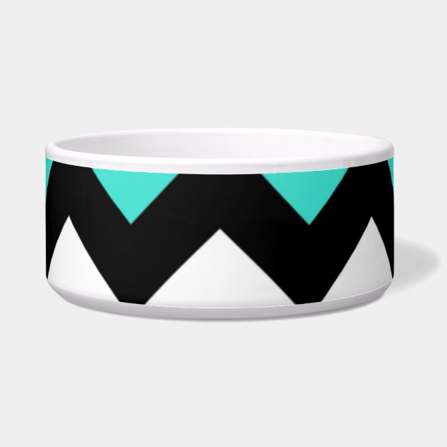 Écuelle Noir Blanc Turquoise Zigzag (Devant)