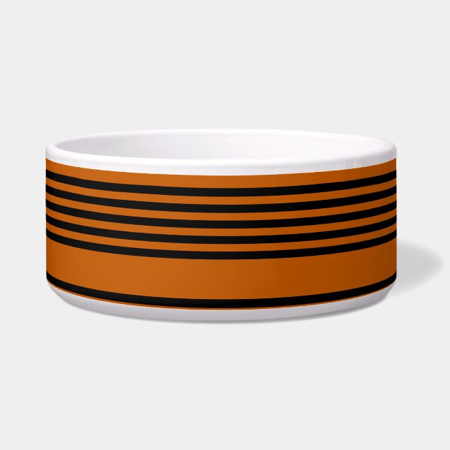 Écuelle Noir et brûlé orange cinq bandes motif (Devant)