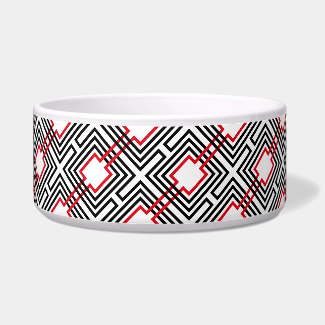 Écuelle Noir Rouge & Géométrique Blanc (Droite)