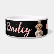 Nom de chien mignon Patte Rose Noir Rose