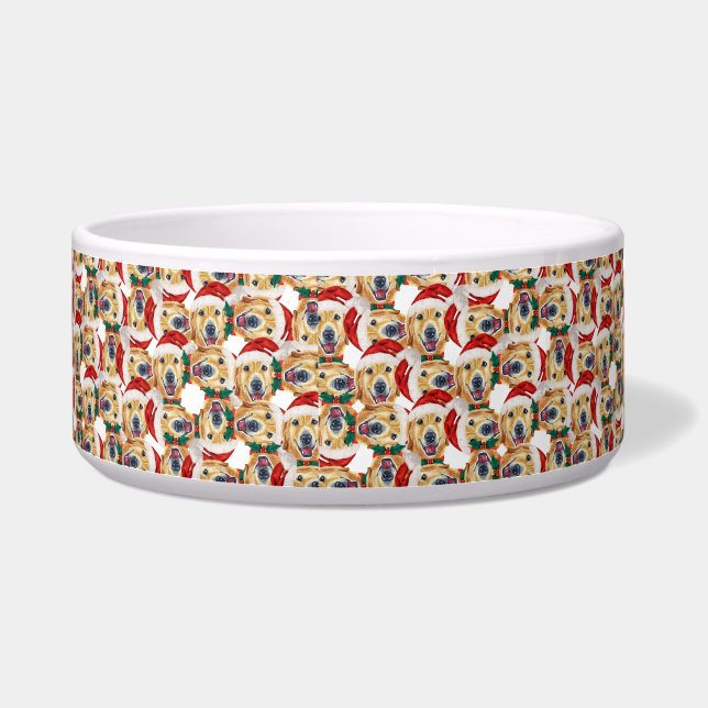Écuelle Nom de compagnie drôle de Golden Retriever Noël Mo (Gauche)