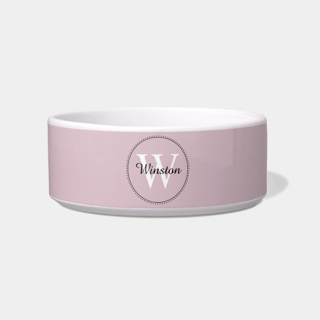 Écuelle Nom de l'animal de compagnie personnalisé Monogram (Devant)
