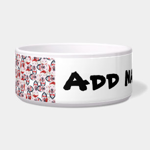 Écuelle Nom drôle de Bull Terrier à motif de Noël