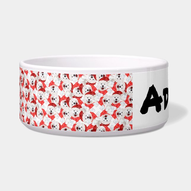 Écuelle Nom drôle de Samoyed Motif de Noël (Devant)