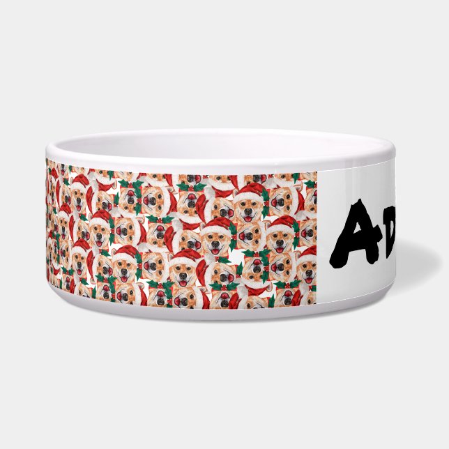 Écuelle Nom drôle de Shiba Inu Motif de Noël (Devant)